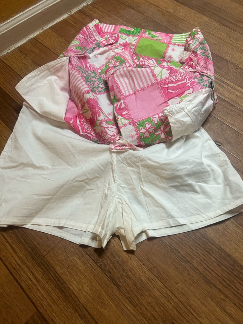 Lilly Pulitzer Pink, Green & White Patchwork Mini Skirt - Picture 4 of 5